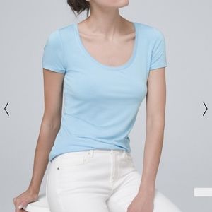 White House Black Market Modern Jersey Tee Size L in Soft Cornflower